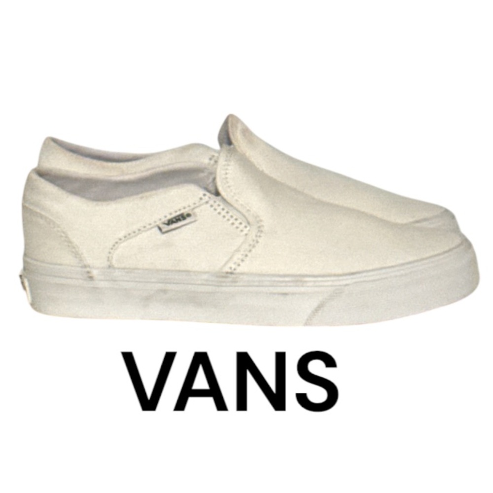 New authentic Vans signature white canvas slip on sneaker sz women’s 6.5 DISPLAY